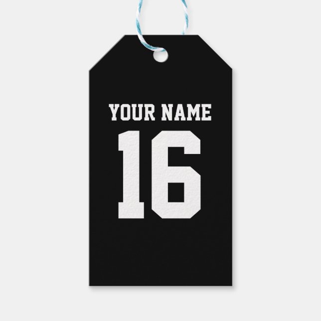 Étiquettes-cadeau Black Sporty Team Jersey (Devant)