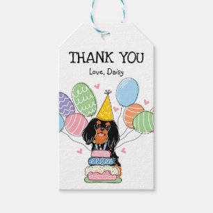 Étiquettes-cadeau Black Tan Cavalier King Charles Spaniel Anniversai