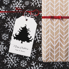 Étiquettes-cadeau Black Tree Christmas Gift Tags