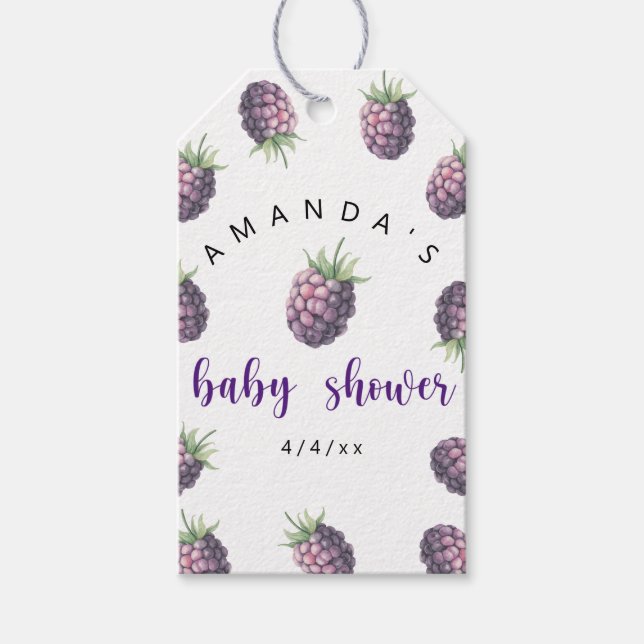 Étiquettes-cadeau Blackberries - Baby shower (Devant)