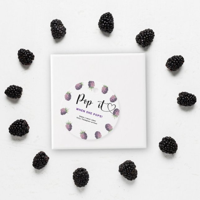 Étiquettes Cadeau Blackberry Pop it Quand elle pop (Créateur téléchargé)