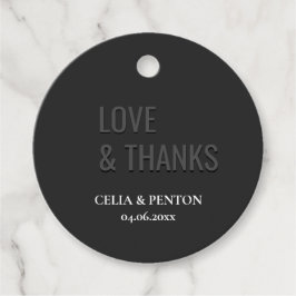 Étiquettes Cadeau Blackout Minimalist Modern Wedding