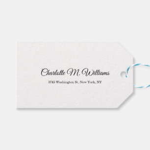 Étiquettes-cadeau Blanc clair minimaliste professionnel moderne