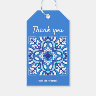 Étiquettes-cadeau 🤍 💙 Blanc et bleu Porto Azulejos