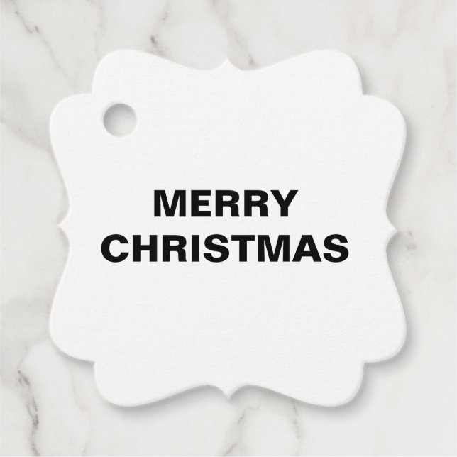ÉTIQUETTES CADEAU BLANC JOYER NOËL BALISES SIMPLES BALISES FAVORISÉE (Devant)