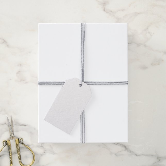 Étiquettes-cadeau Blanc solide (Avec de la ficelle)