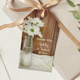 Étiquettes-cadeau Blancs dans Milk Bottle Wedding Favor Tags