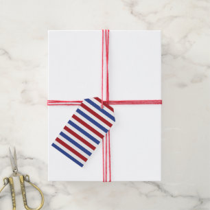 Étiquettes-cadeau Blancs rouges et bleus