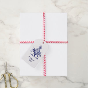 Étiquettes-cadeau Blason héraldique de DIY ananas SV bleu