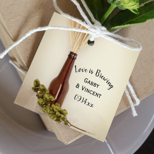 Étiquettes Cadeau Blé et houblon brasserie L'amour brasse Mariage