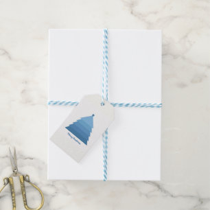 Étiquettes-cadeau Bleu Arbre de Noël