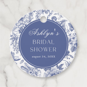 Étiquettes Cadeau Bleu Blanc Chinoiserie Fête des mariées Balises ca
