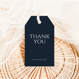 Étiquettes-cadeau Bleu bleu marine foncé simple