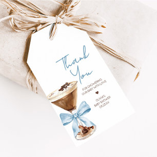 Étiquettes-cadeau Bleu Bow Espresso Martini Baby shower Favoriser Ta