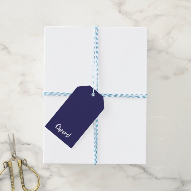 Étiquettes-cadeau Bleu Cheers #26235C Balises cadeaux (Avec de laficelle)