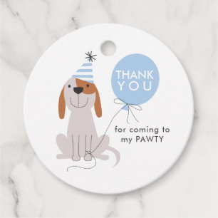 Étiquettes Cadeau Bleu Chien Chien Chien Anniversaire