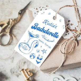 Étiquettes-cadeau Bleu Dernier toast Beach Bachelorette Party