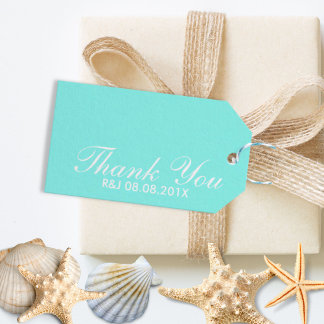 Étiquettes-cadeau bleu d'oeuf de robin bleu turquoise aqua bleu mari