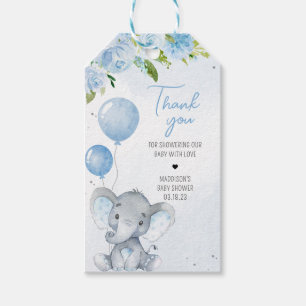 Étiquettes-cadeau Bleu Eléphant Baby shower Favoriser Tags