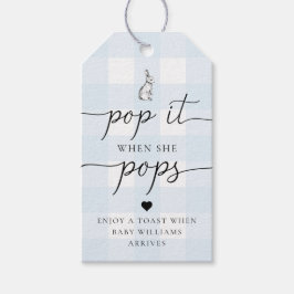Étiquettes-cadeau Bleu En vichy Lapin Lapin Pop It When She Pops