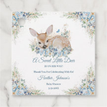 Bleu et beige Baby shower aux cerfs