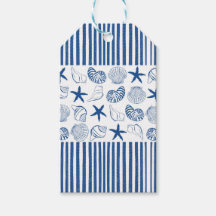 Bleu et blanc Bandes et coquilles marines