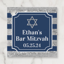 Étiquettes Cadeau Bleu, Gris Barre Barre Mitzvah Merci