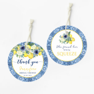 Étiquettes Cadeau Bleu italien méditerranéen douche nuptiale merci