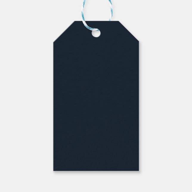 Étiquettes-cadeau Bleu marine uni (Devant)