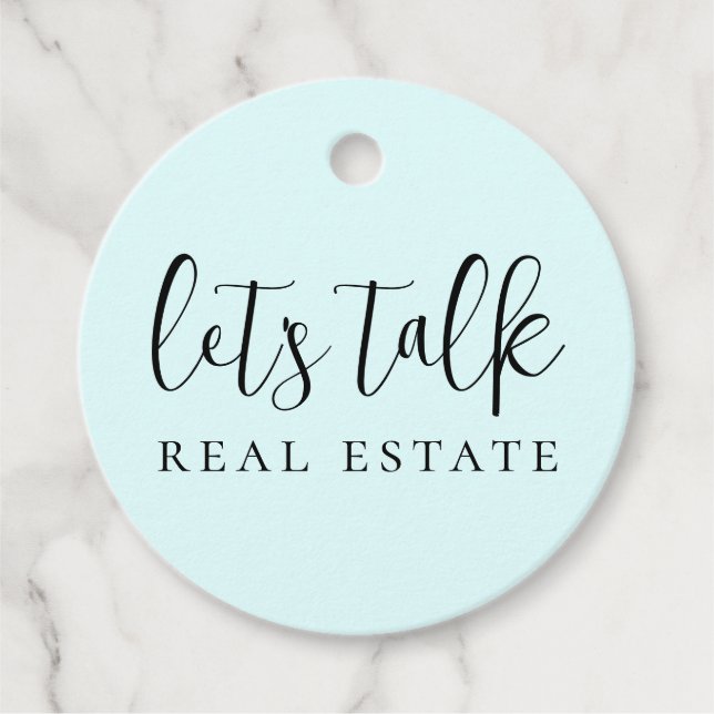 Étiquettes Cadeau Bleu mignon Parlons Immobilier (Devant)