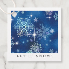 Étiquettes Cadeau Bleu Motif des flocons les plus beaux ID846