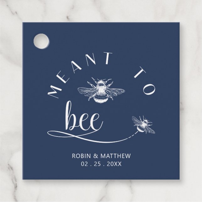 Étiquettes Cadeau Bleu (ou autre) Signifié pour abeille, moderne, ab (Devant)
