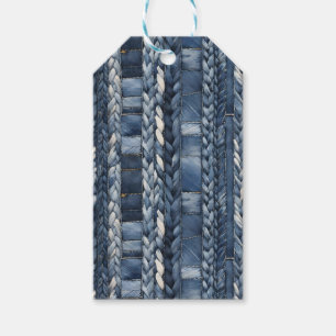 Étiquettes-cadeau Bleu Perdu Et Tressé Jean Denim