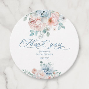 Étiquettes Cadeau Bleu poussiéreux Quelque chose de bleu remerciemen