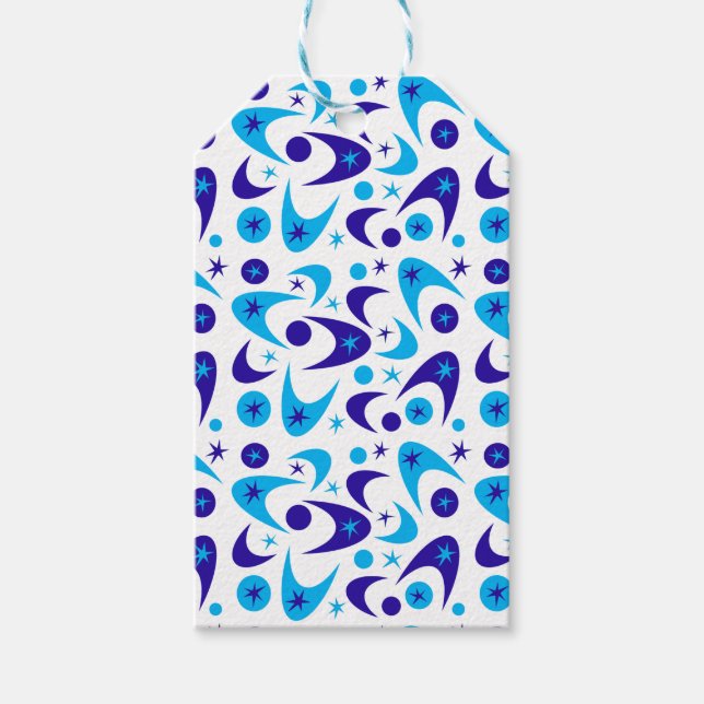 Étiquettes-cadeau Bleus Boomerangs (Devant)