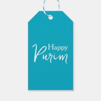 Étiquettes-cadeau Blue and White Happy Purim Gift Tag