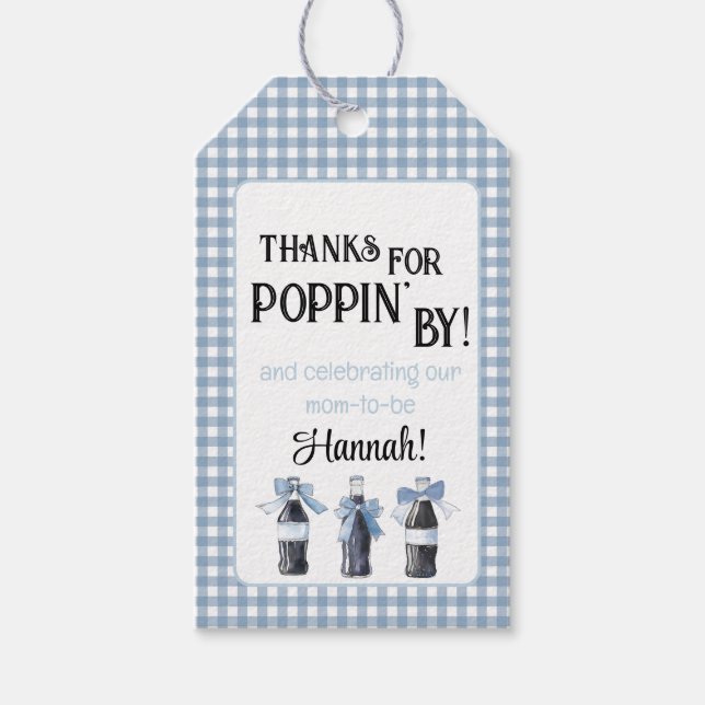 Étiquettes-cadeau Blue Baby Soda Ready to POP  (Devant)
