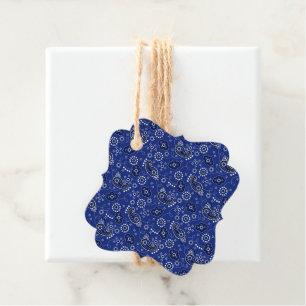 Étiquettes Cadeau Blue Bandana Western Cowboy Adventure Ranch Amusem