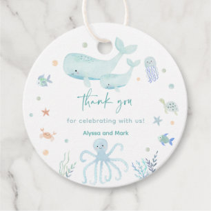 Étiquettes Cadeau Blue Boy Under the Sea Baby shower