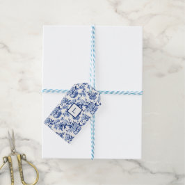 Étiquettes-cadeau Blue Chinoiserie Monogram 