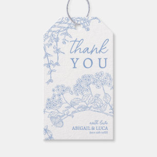 Étiquettes-cadeau Blue Chinoiserie Toile de Jouy Programme de mariag