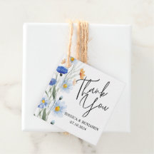 Blue Daisies Floral Mariage Merci Cadeau