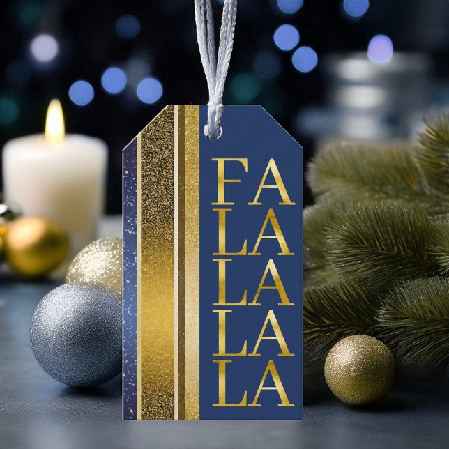 Étiquettes-cadeau Blue Gold Fa Noël La La Motif#27 ID1009 (Créateur téléchargé)