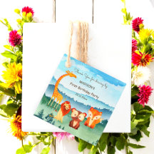 Blue Green Woodland Animaux Anniversaire Favoriser