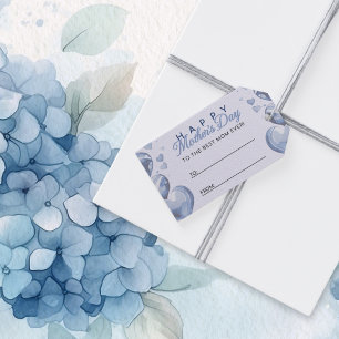 Étiquettes-cadeau Blue Hearts Bonne fête des mères