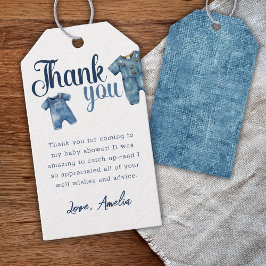 Étiquettes-cadeau Blue Jean Baby shower Boy Denim