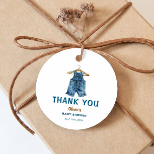 Étiquettes Cadeau Blue Jean Boy Baby shower occidental Merci