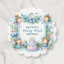 Blue Pastel Floral Fairy First Birday -