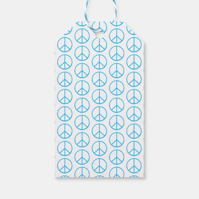 Étiquettes-cadeau Blue Peace Sign Modern Retro Fun (Dos)