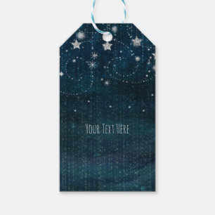Étiquettes-cadeau Blue & Silver Starry Celestial Party Favoriser